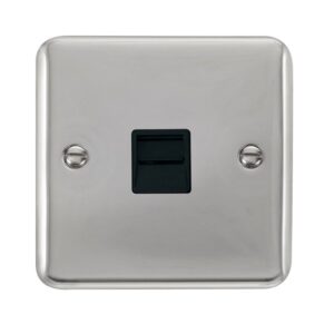 Click Scolmore - Click Deco Plus Single Telephone Outlet Secondary (DPCH125BK)