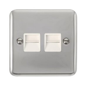 Click Scolmore - Click Deco Plus Twin Telephone Outlet Secondary (DPCH126WH)