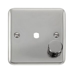 Click Scolmore - Click Deco Plus 1 Gang Dimmer Plate & Knob (650W Max) 1 Aperture (DPCH140PL)