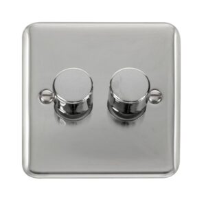 Click Scolmore - Click Deco Plus 2 Gang 2 Way 400Va Dimmer Switch (DPCH152)