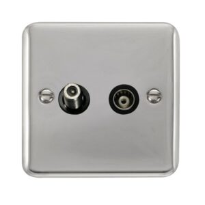 Click Scolmore - Click Deco Plus Isolated Satellite & Isolated Coaxial Outlet (DPCH157BK)