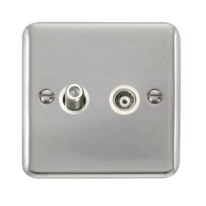 Click Scolmore - Click Deco Plus Isolated Satellite & Isolated Coaxial Outlet (DPCH157WH)