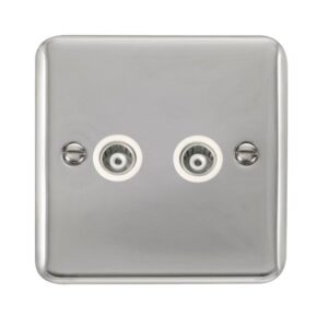 Click Scolmore - Click Deco Plus Twin Isolated Coaxial Outlet (DPCH159WH)