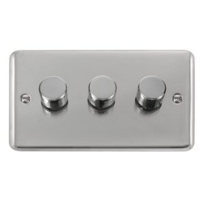 Click Scolmore - Click Deco Plus Dpch 3Gang 2Way 100W Led Dimmer Switch (DPCH163)