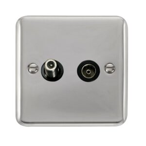 Click Scolmore - Click Deco Plus Non-Isolated Satellite & Non-Isolated Coaxial Outlet (DPCH170BK)