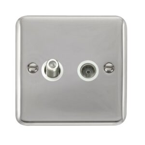 Click Scolmore - Click Deco Plus Non-Isolated Satellite & Non-Isolated Coaxial Outlet (DPCH170WH)