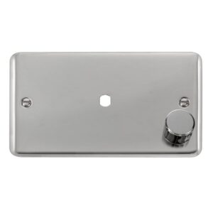 Click Scolmore - Click Deco Plus 2 Gang Dimmer Plate & Knob (630W Or 1000W) 1 Aperture (DPCH185)