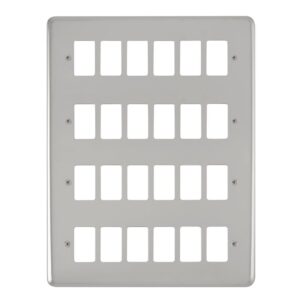 Click Deco Plus 24 Gang GridPro Frontplate Polished Chrome