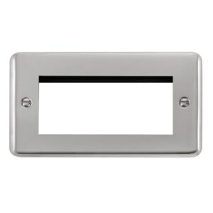 Click Scolmore - Click Deco Plus 2 Gang New Media Unfurnished Plate 4 Apertures (DPCH312)