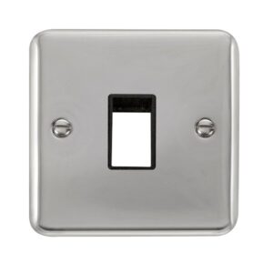 Click Scolmore - Click Deco Plus 1 Gang Minigrid Unfurnished Plate 1 Aperture (DPCH401BK)