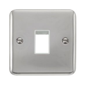 Click Scolmore - Click Deco Plus 1 Gang Minigrid Unfurnished Plate 1 Aperture (DPCH401WH)