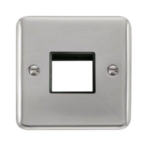 Click Scolmore - Click Deco Plus 1 Gang Minigrid Unfurnished Plate 2 Apertures (DPCH402BK)