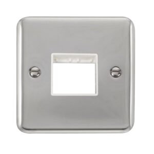 Click Scolmore - Click Deco Plus 1 Gang Minigrid Unfurnished Plate 2 Apertures (DPCH402WH)