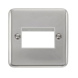Click Scolmore - Click Deco Plus 1 Gang Minigrid Unfurnished Plate 3 Apertures (DPCH403WH)