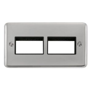 Click Scolmore - Click Deco Plus 2 Gang Minigrid Unfurnished Plate 2 X 3 Apertures (DPCH406BK)