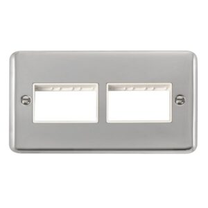 Click Scolmore - Click Deco Plus 2 Gang Minigrid Unfurnished Plate 2 X 3 Apertures (DPCH406WH)
