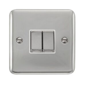 Click Scolmore - Click Deco Plus 10Ax Ingot 2 Gang 2 Way Plate Switch (DPCH412WH)