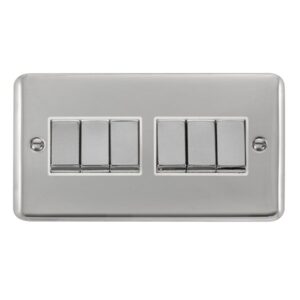 Click Scolmore - Click Deco Plus 10Ax Ingot 6 Gang 2 Way Plate Switch (DPCH416WH)