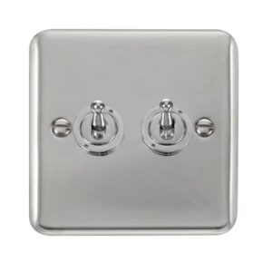 Click Scolmore - Click Deco Plus 10Ax 2 Gang 2 Way Toggle Switch (DPCH422)