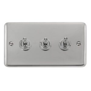 Click Scolmore - Click Deco Plus 10Ax 3 Gang 2 Way Toggle Switch (DPCH423)