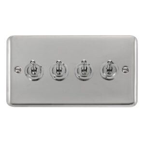 Click Scolmore - Click Deco Plus 10Ax 4 Gang 2 Way Toggle Switch (DPCH424)