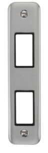 Click Scolmore - Click Deco Plus 2 Gang Minigrid Unfurnished Architrave Plate 2 Apertures (DPCH472BK)