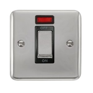 Click Scolmore - Click Deco Plus 45A Ingot 1 Gang Dp Switch With Neon (DPCH501BK)