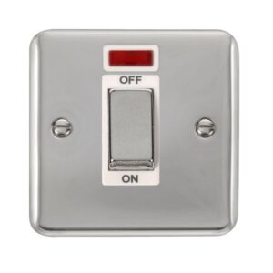 Click Scolmore - Click Deco Plus 45A Ingot 1 Gang Dp Switch With Neon (DPCH501WH)