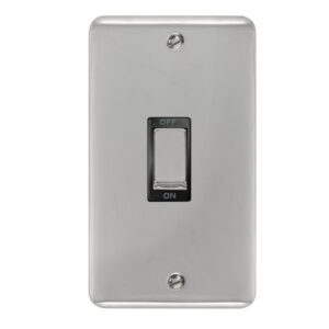 Click Scolmore - Click Deco Plus 45A Ingot 2 Gang Dp Switch (DPCH502BK)