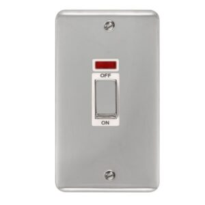 Click Scolmore - Click Deco Plus 45A Ingot 2 Gang Dp Switch With Neon (DPCH503WH)