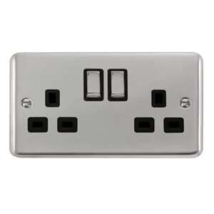Click Scolmore - Click Deco Plus 13A Ingot 2 Gang Dp Switched Socket (DPCH536BK)
