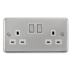 Click Scolmore - Click Deco Plus 13A Ingot 2 Gang Dp Switched Socket (DPCH536WH)
