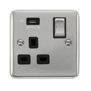 Click Scolmore - Click Deco Plus 1G Skt Usb 2.1A Dp (DPCH571UBK)