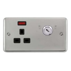 Click Scolmore - Click Deco Plus 13A 1G Dp Lockable Skt Neon Deco+ Ch Bk (DPCH655BK)