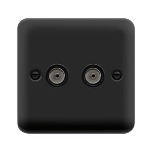 Click Scolmore - Click Deco Plus Niso Coax Skt Twin Mb (DPMB066BK)