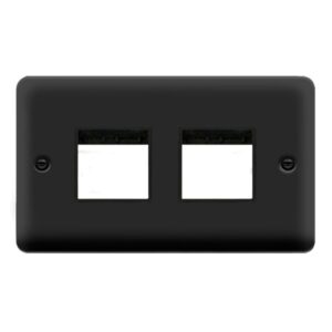 Click Scolmore - Click Deco Plus 1G Mg 2+2 Plate Mb (DPMB404BK)
