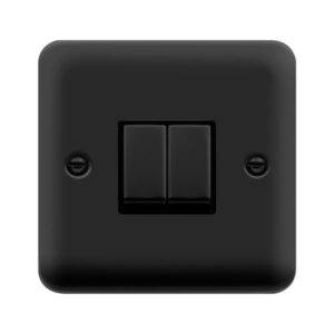 Click Scolmore - Click Deco Plus 10A 2G 2Way Switch Mb (DPMB412BK)