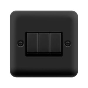Click Scolmore - Click Deco Plus 10A 3G 2Way Switch Mb (DPMB413BK)