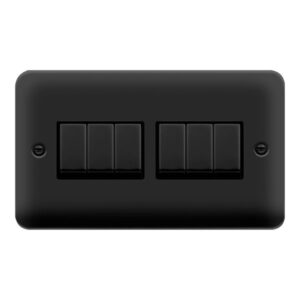 Click Scolmore - Click Deco Plus 10A 6G 2Way Switch Mb (DPMB416BK)