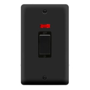 Click Scolmore - Click Deco Plus 2G 45A Ingot Switch N Mb (DPMB503BK)