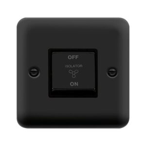 Click Scolmore - Click Deco Plus 10A Ingot 3 Pole Fan Isolation Plate Switch (DPMB520BK)