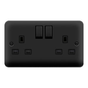 Click Scolmore - Click Deco Plus 2G 13A Dp Switch Skt Mb (DPMB536BK)