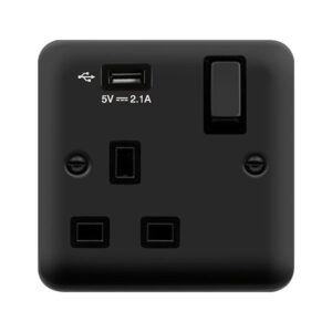 Click Scolmore - Click Deco Plus 1G Skt Usb 2.1A Dp Mb (DPMB571UBK)