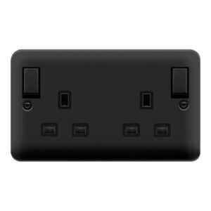 Click Scolmore - Click Deco Plus Dp 13A 2G Ob Switch Skt Mb (DPMB836BK)