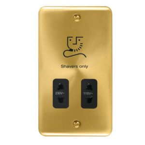 Click Scolmore - Click Deco Plus 115/230V Dual Voltage Shaver Socket (DPSB100BK)
