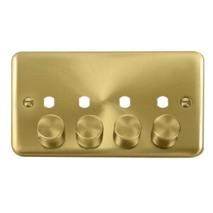 Click Scolmore - Click Deco Plus Dpsb 4 Gang Double Dimmer Plate & Knobs (DPSB154PL)