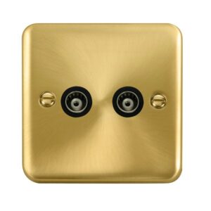 Click Scolmore - Click Deco Plus Twin Isolated Coaxial Outlet (DPSB159BK)