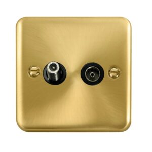 Click Scolmore - Click Deco Plus Non-Isolated Satellite & Non-Isolated Coaxial Outlet (DPSB170BK)