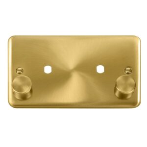 Click Scolmore - Click Deco Plus 2 Gang Dimmer Plate & Knobs (1630W Max) 2 Apertures (DPSB186)