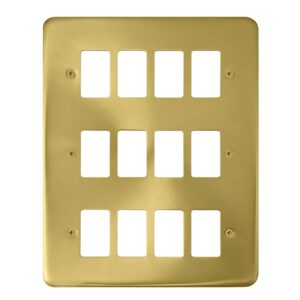 Click Deco Plus 12 Gang GridPro Frontplate Satin Brass